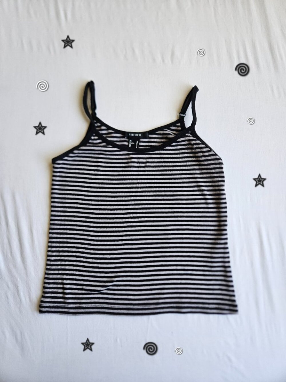 Black and Grey Striped Top